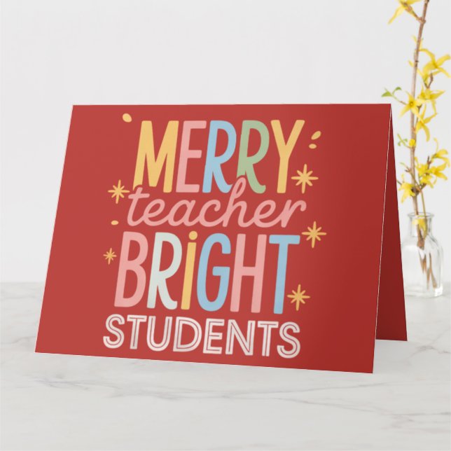 Carte Joyeux enseignant Étudiants brillants Noël Funny N (Fleur jaune)