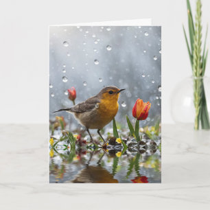 Carte Joyeux équinoxe vernal de printemps Mignon oiseau 