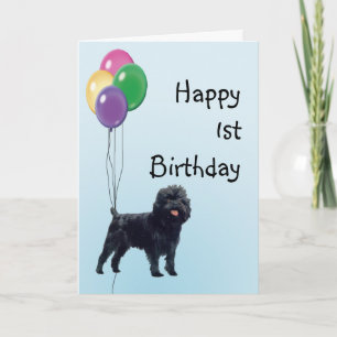 Carte Joyeux ęr anniversaire d'Affenpinscher