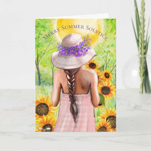 Carte Joyeux été Solstice Litha Wiccan Sabbat Holiday (Devant)
