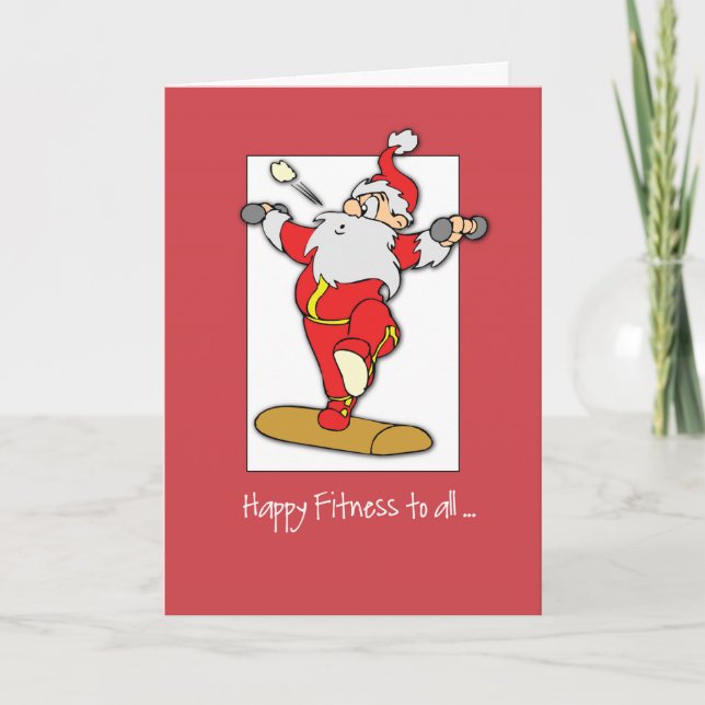 Carte Joyeux exercice de remise en forme Noël avec Père  (Devant)