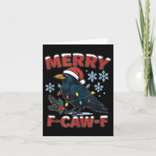 Carte Joyeux F-caw-f Corbeau Mème Drôle Corbeau Noël Adu