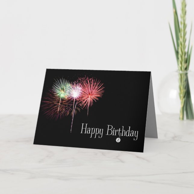 Carte Joyeux feu d'artifice d'anniversaire (Devant)