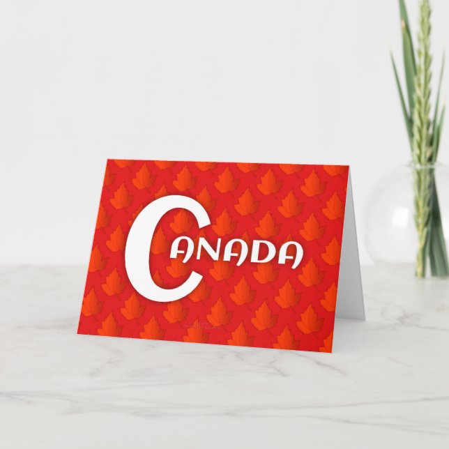 Carte Joyeux Feuilles de la fête du Canada (Devant)