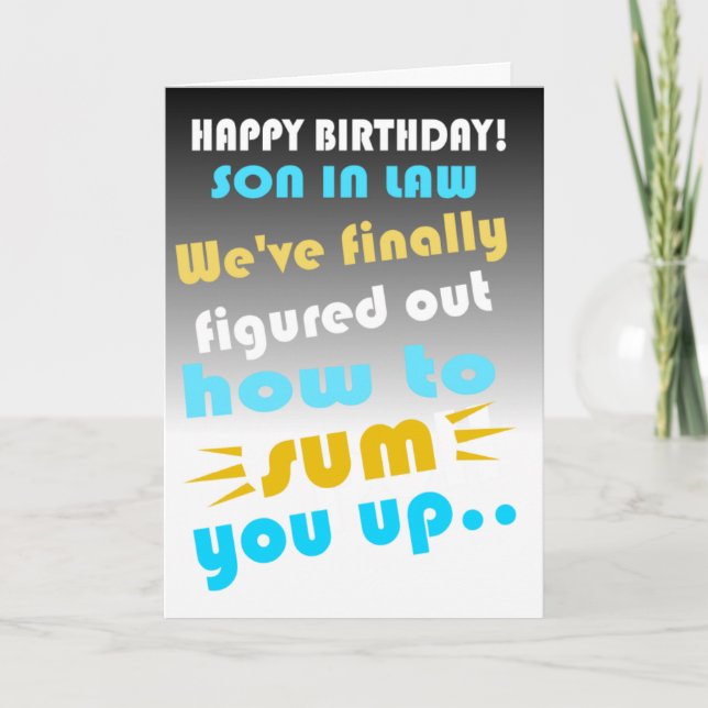 Carte Joyeux fils d'anniversaire en droit (Devant)