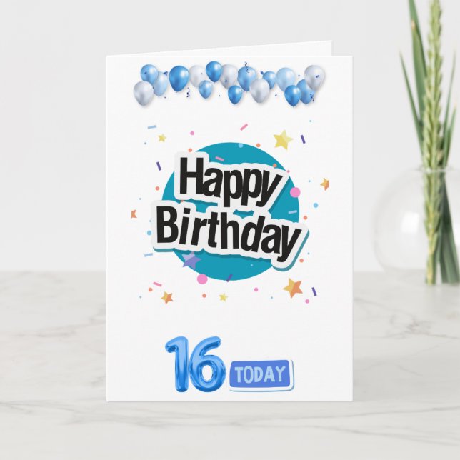 Carte joyeux fils de 16e anniversaire (Devant)