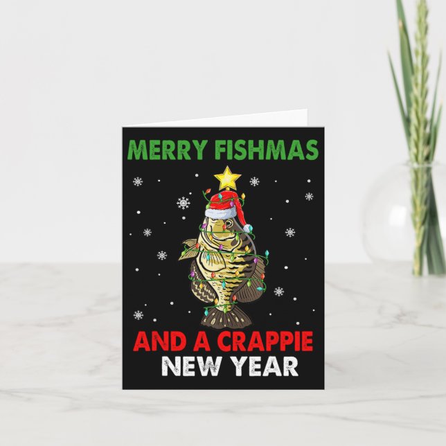 Carte Joyeux Fishmas Et Une Année Nouvelle Crappie Pêche (Devant)