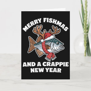 Carte Joyeux Fishmas Et Une Nouvelle Année Crappie Poiss