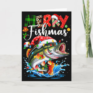 Carte Joyeux Fishmas Poisson Pêche Joyeux Noël Christmas