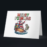 Carte Joyeux Fishmas Santa Amoureux de la Pêche Drôle de<br><div class="desc">Joyeux Fishmas Santa Amoureux de la Pêche Drôle de Pêcheur Noël</div>
