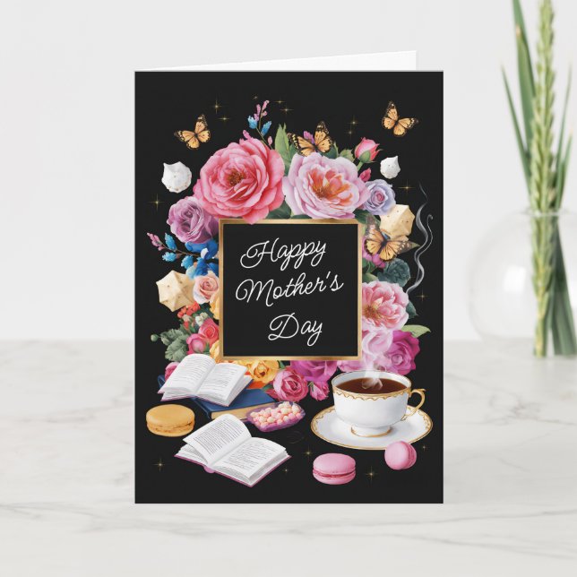 Carte Joyeux Fleurs et Macarons Fête des Mères Personnal (Devant)