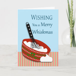 Carte Joyeux Fouetmas, Noël pour un cuisinier, pâtissier