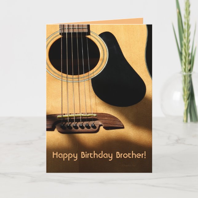 Carte Joyeux frère d'anniversaire ! | Photo de guitare a (Devant)