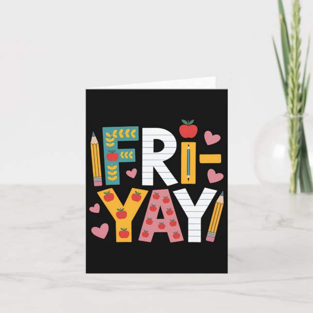 Carte Joyeux Fri-yay Enseignant Fry Yay Vendredi Weekend (Devant)