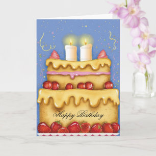 Carte Joyeux gâteau d'anniversaire
