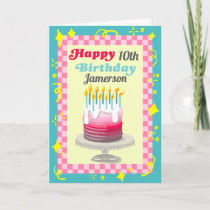 Carte Joyeux gâteau d'anniversaire pile de Personnaliser