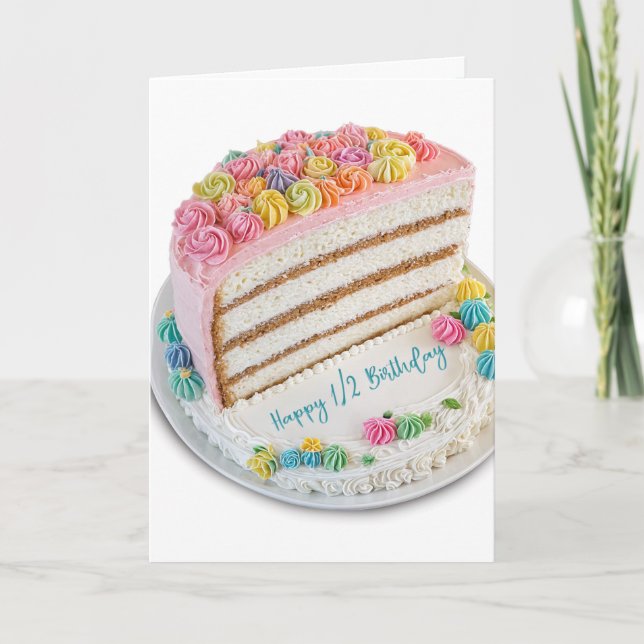Carte Joyeux gâteau de demi-anniversaire (Devant)