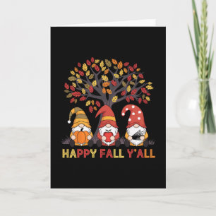 Carte Joyeux Gnome de jardin de citrouille d'automne de 