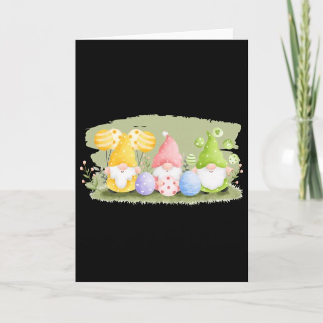 Carte Joyeux Gnome de Pâques Lapin Jour de Printemps Cha (Devant)