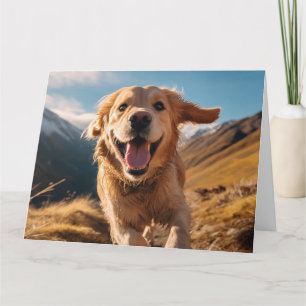 Carte Joyeux Golden Retriever en cours