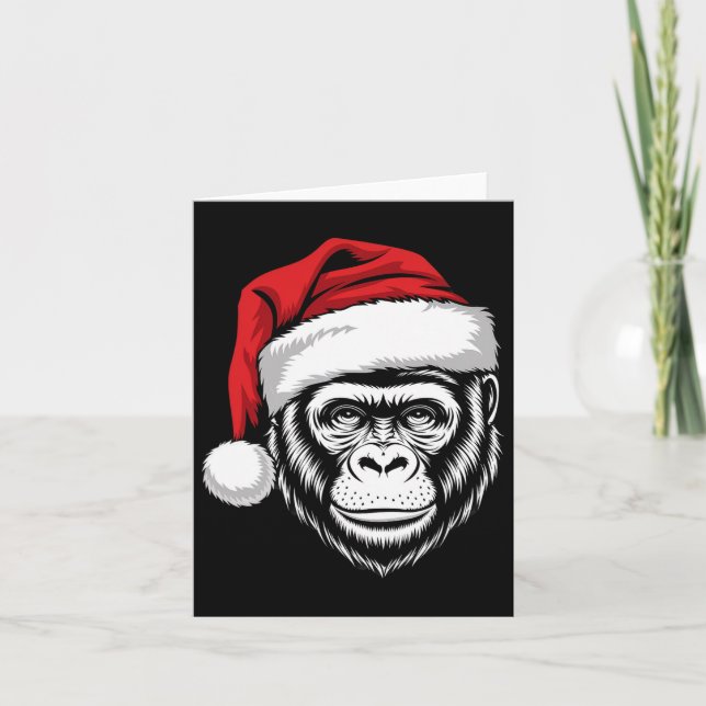 Carte Joyeux Gorilla Père Noël Sur Gorilla Christmas (Devant)