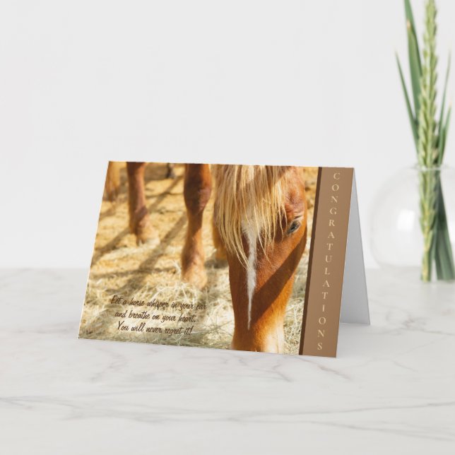 Carte Joyeux Gotcha Day Custom Nouveau Cheval Félicitati (Devant)