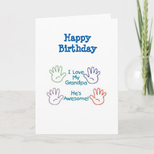 Carte Joyeux grand-père anniversaire - Mains