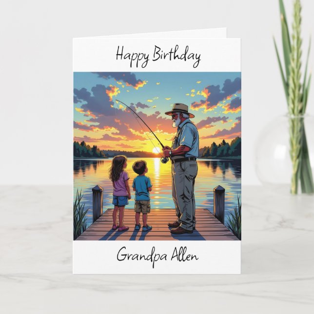 Carte Joyeux grand-père d'anniversaire personnalisé (Devant)