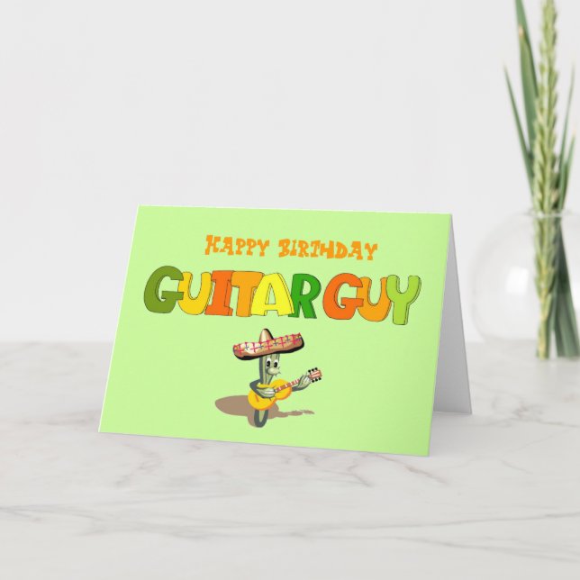 Carte Joyeux Guitare d'anniversaire (Devant)