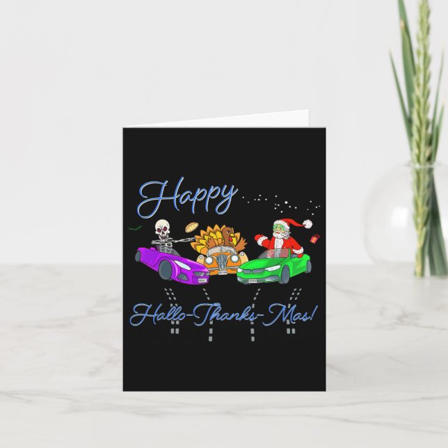 Carte Joyeux Hallothanksmas Crashant Noël Fun Holiday (Devant)