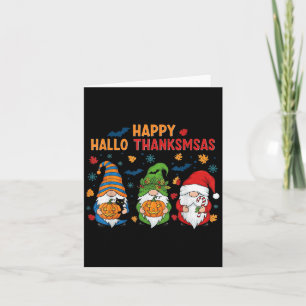 Carte Joyeux Hallothanksmas Gnomes Lover Halloween Joyeu