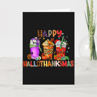 Carte Joyeux Hallothanksmas Halloween Café Latte Merci