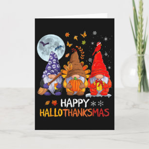 Carte Joyeux Hallothanksmas Halloween Gnomes Action de g