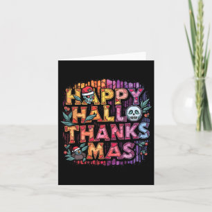 Carte Joyeux Hallothanksmas Halloween Thanksgiving Chris