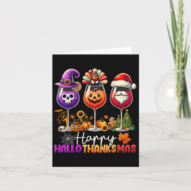 Carte Joyeux Hallothanksmas Halloween Thanksgiving Chris (Devant)
