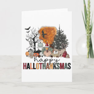 Carte Joyeux Hallothanksmas Halloween Thanksgiving Chris