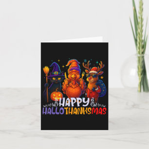 Carte Joyeux Hallothanksmas Halloween Thanksgiving Chris