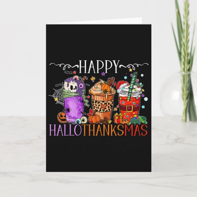 Carte Joyeux Hallothanksmas Halloween Thanksgiving Chris (Devant)