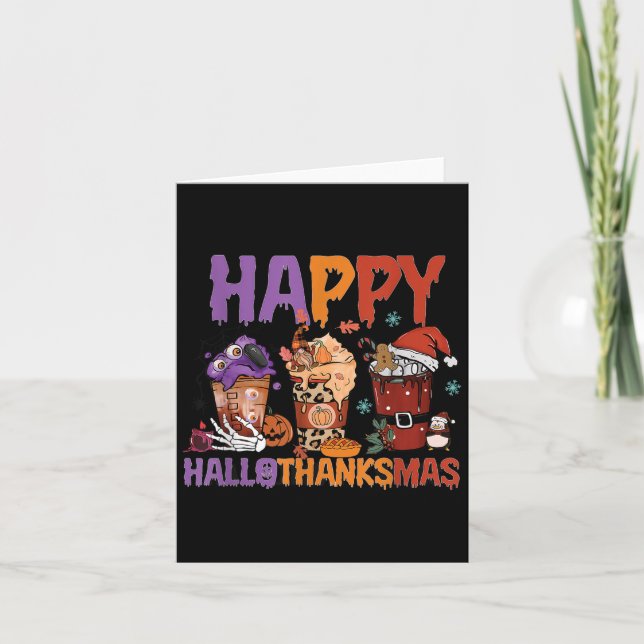 Carte Joyeux Hallothanksmas Halloween Thanksgiving Chris (Devant)