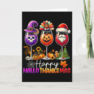 Carte Joyeux Hallothanksmas Halloween Thanksgiving Noël