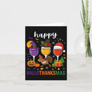 Carte Joyeux Hallothanksmas Halloween Vin Thanksgiving C
