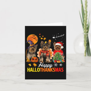 Carte Joyeux Hallothanksmas Halloween Yorkie Thanksg Hal