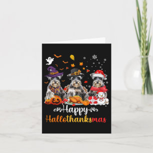 Carte Joyeux Hallothanksmas Schnauzer Chien Halloween Ch