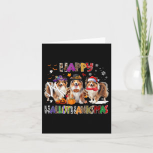 Carte Joyeux Hallothanksmas Shetland Sheepdog Amoureux d