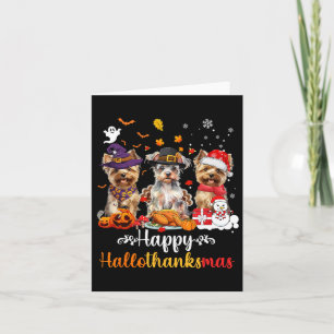 Carte Joyeux Hallothanksmas Yorkshire Chien Halloween Ch