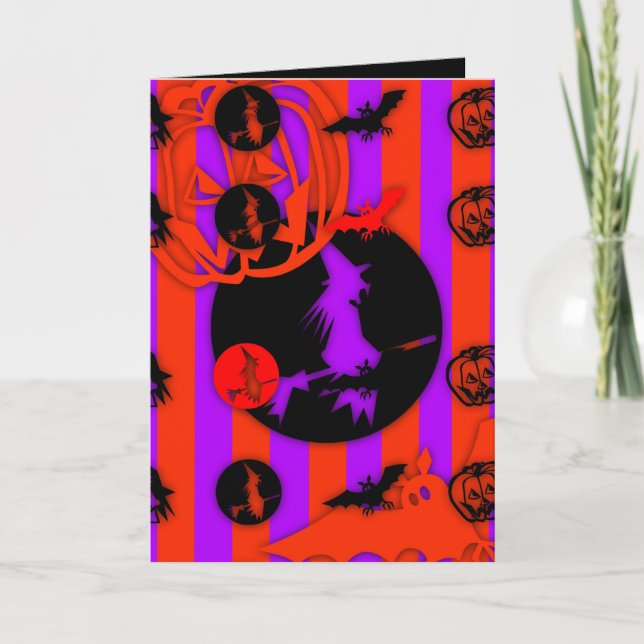 Carte Joyeux Halloween avec les couleurs électriques ! ! (Devant)