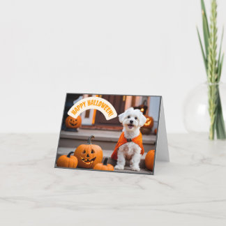 Carte Joyeux Halloween avec un chiot