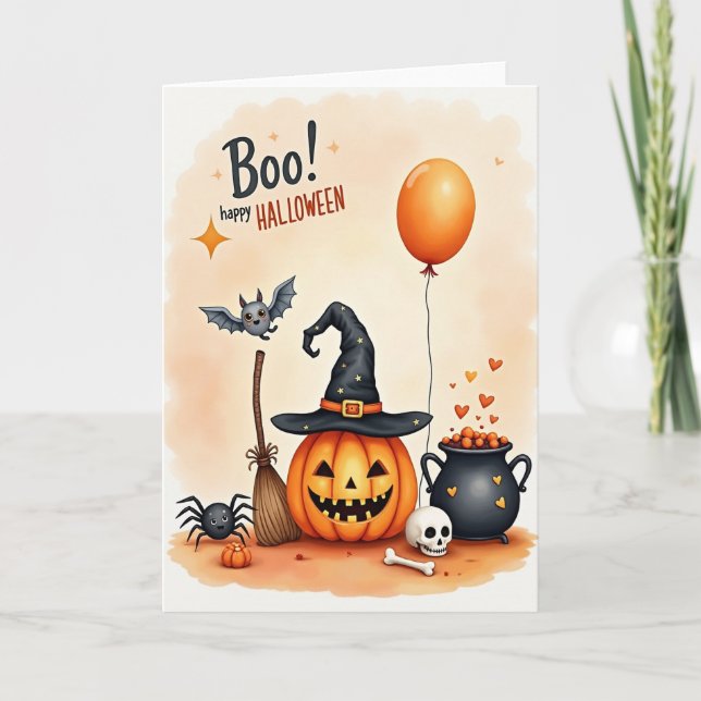 Carte Joyeux Halloween Boo (Devant)