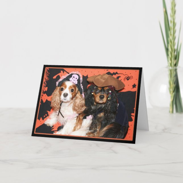 Carte Joyeux Halloween Cavalier King Charles Spani (Devant)