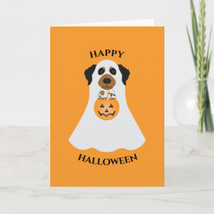 Carte Joyeux Halloween Chien Fantôme